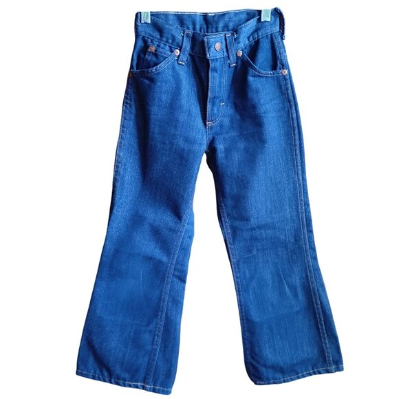 Boys 22x22 True Vintage Flared Denim Jeans Wards Power Denim 1970's Hippy Kid - Picture 2 of 6